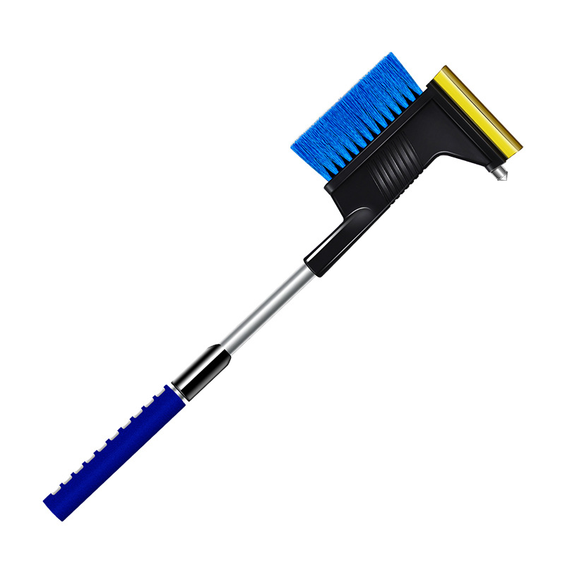 Retractable Glass Snow Cleaning Icing Spatula Beef Tendon Ice Scrapper Defrost Snow Cleaning Brush with Safety Hammer