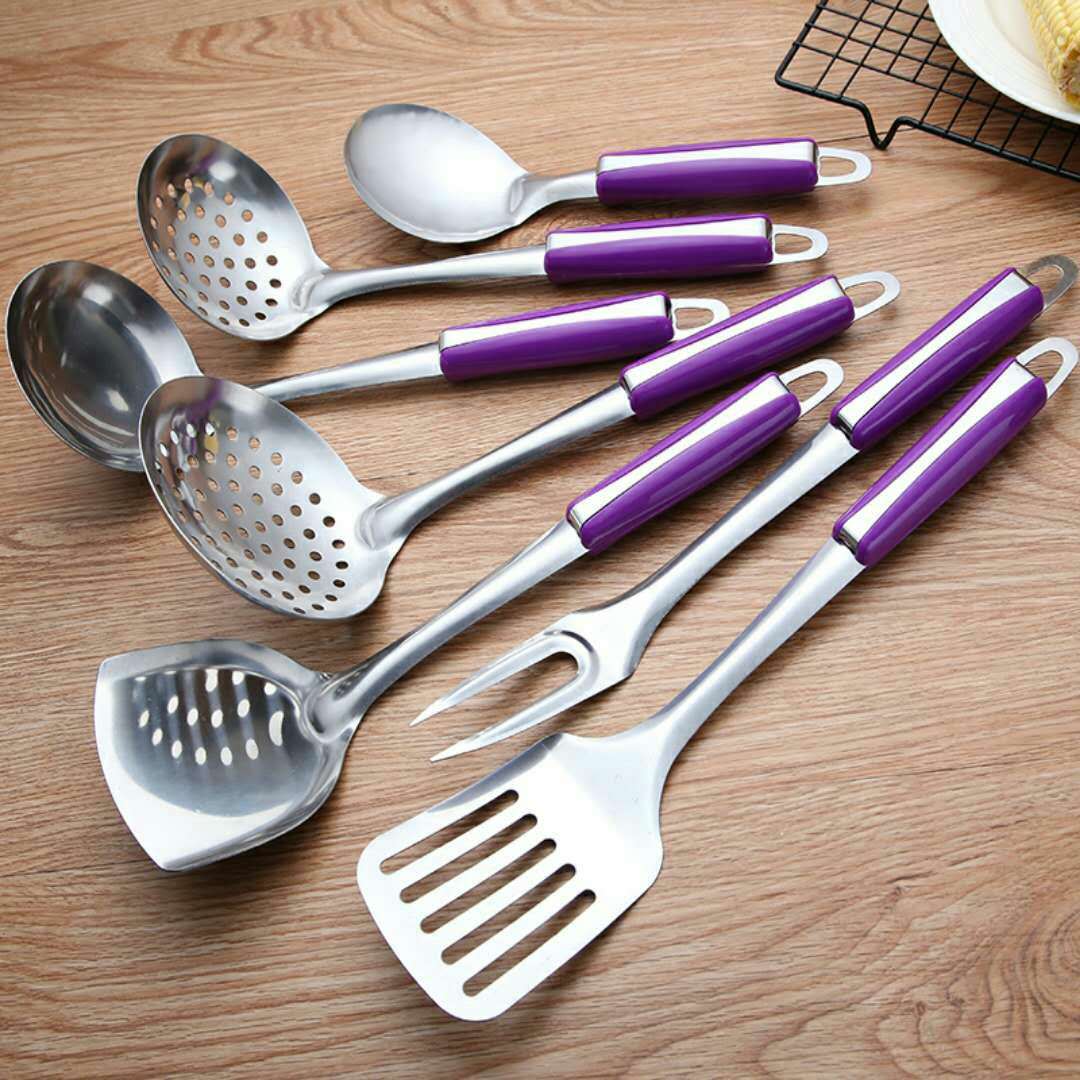 Household stainless steel cooking spatulas seven-piece cooking spatulas soup spoons kitchenware gift sets wholesale Household stainless steel cooking spatulas seven-piece cooking spatulas soup spoons kitchenware gift sets wholesale