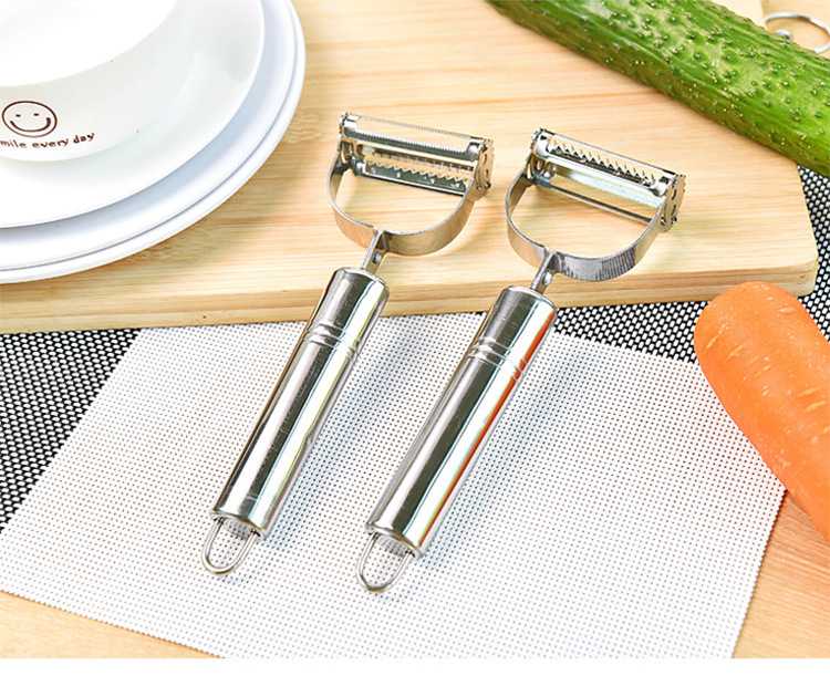Stainless Steel Smiley Peeler Grater Multi-Functional Double-Headed Fruit Peeling Knife Vegetable and Fruit Paring Knife Kitchen Gadget
