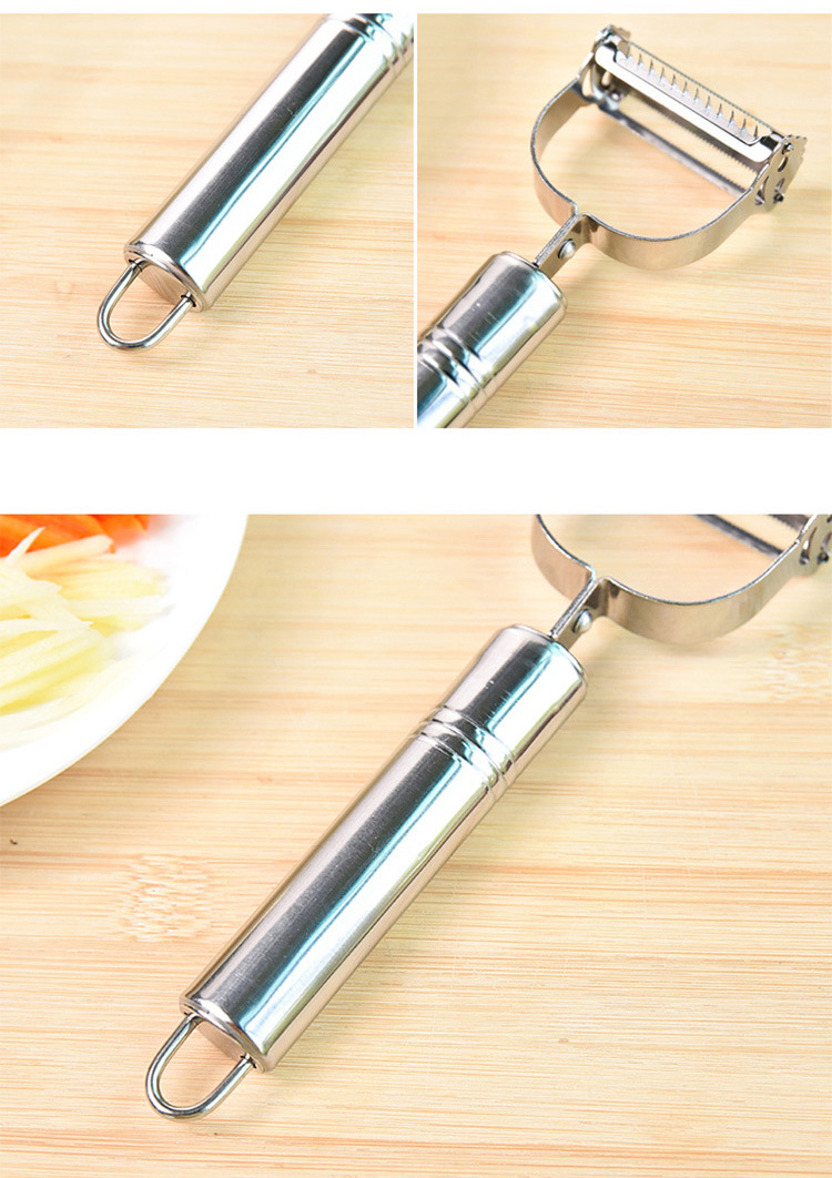 Stainless Steel Smiley Peeler Grater Multi-Functional Double-Headed Fruit Peeling Knife Vegetable and Fruit Paring Knife Kitchen Gadget