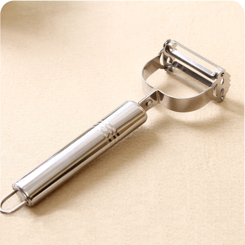 Stainless Steel Smiley Peeler Grater Multi-Functional Double-Headed Fruit Peeling Knife Vegetable and Fruit Paring Knife Kitchen Gadget