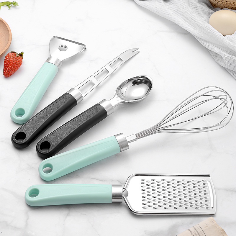 Plastic Handle Paring Knife Bottle Opener Cheese Planer Kitchen Hardware Gadget 9-Piece Set