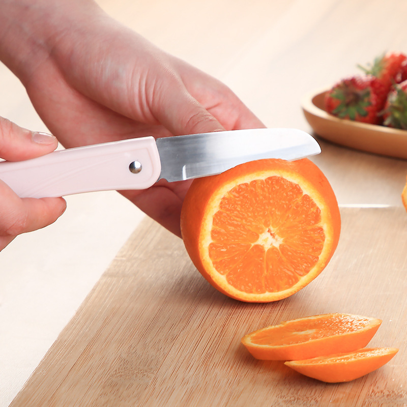 Stainless steel folding fruit knife household portable pocket knife kitchen knife paring knife melon and fruit knife