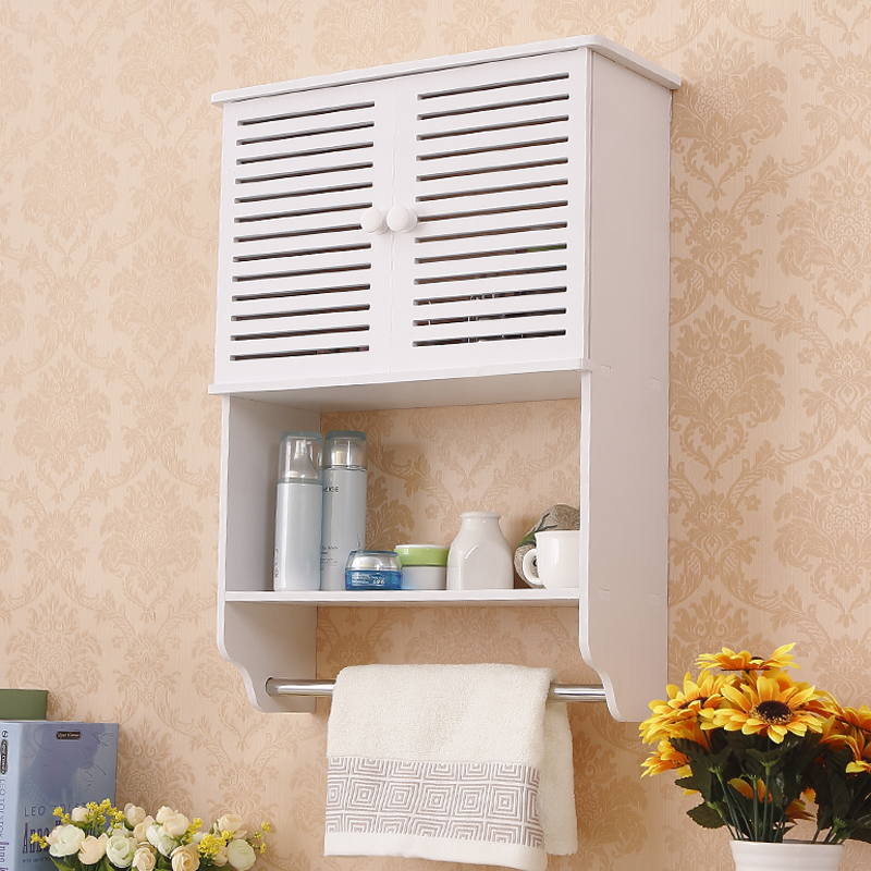 Bathroom anti-moisture antiseptic shelf bathroom wall hanging bathroom carved cabinet.