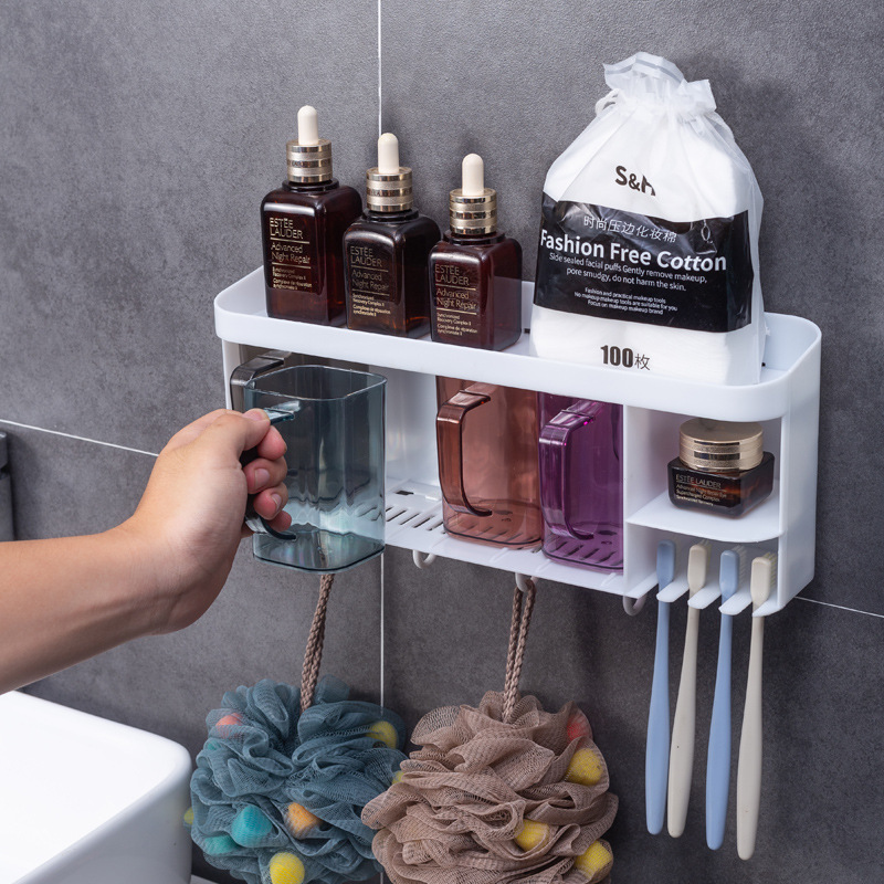 Bathroom Storage Storage Holder Shelf Bathroom Iron Storage Rack Toilet Washstand Punch-Free Wall-Mounted