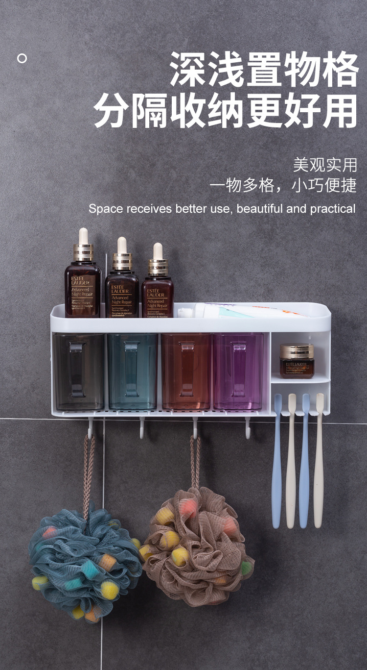 Bathroom Storage Storage Holder Shelf Bathroom Iron Storage Rack Toilet Washstand Punch-Free Wall-Mounted