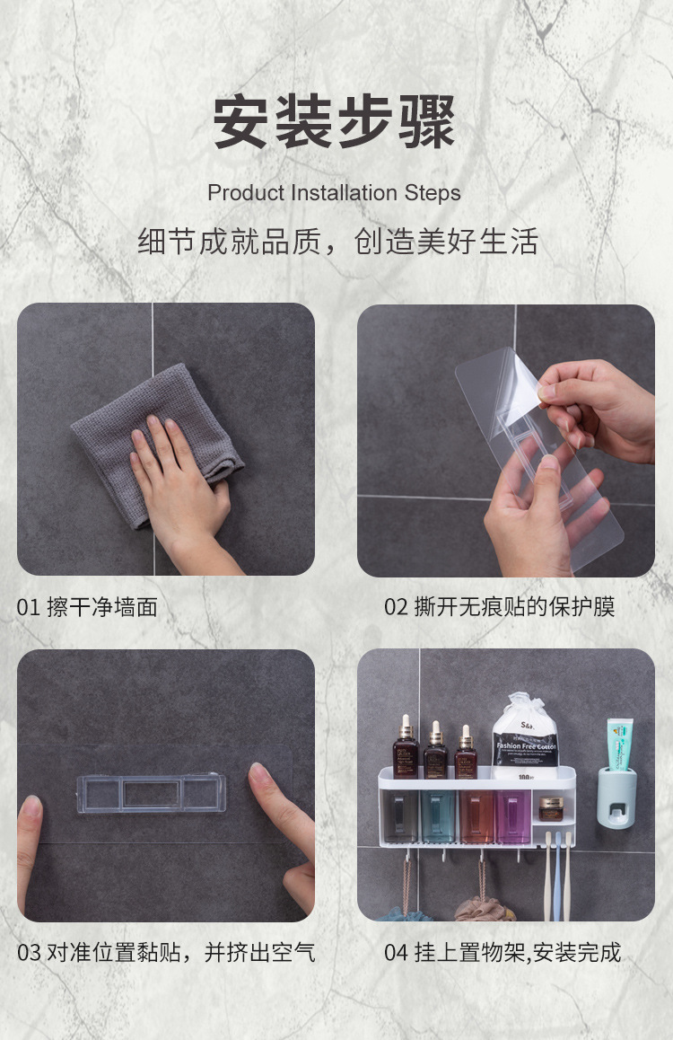 Bathroom Storage Storage Holder Shelf Bathroom Iron Storage Rack Toilet Washstand Punch-Free Wall-Mounted