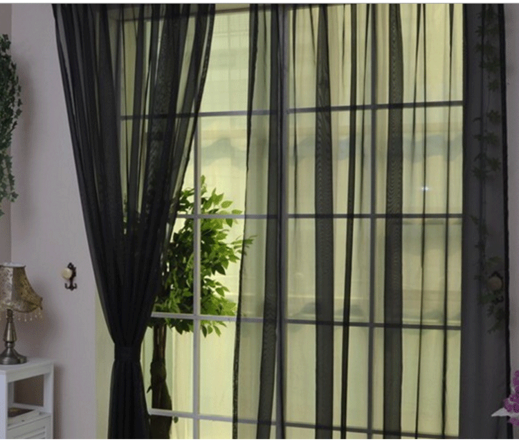  Wedding Solid Color Glass Screen Transparent Mesh Curtains Ready-Made Curtain Wholesale Cross