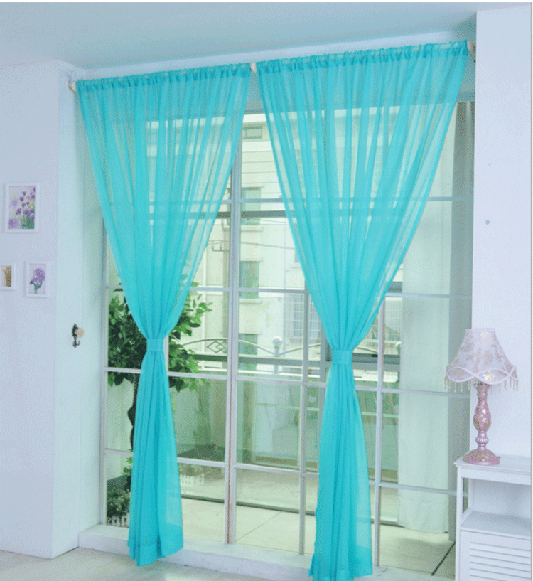  Wedding Solid Color Glass Screen Transparent Mesh Curtains Ready-Made Curtain Wholesale Cross