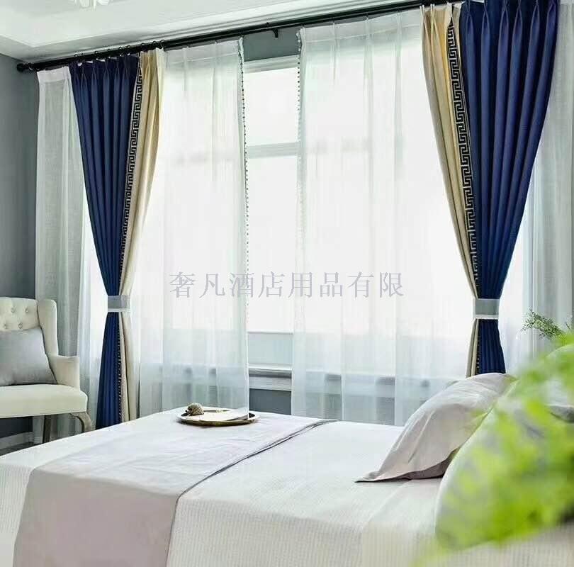 Zheng hao hotel supplies sunshade heat insulation sunscreen simple modern French window curtains piao full shade curtain cloth