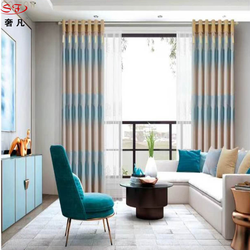 Zheng hao hotel supplies sunshade heat insulation sunscreen simple modern French window curtains piao full shade curtain cloth