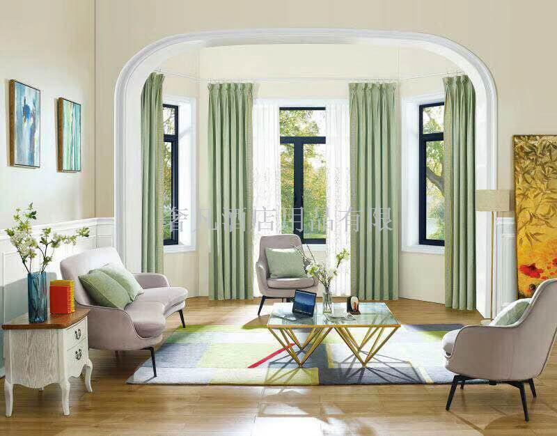 Zheng hao hotel supplies sunshade heat insulation sunscreen simple modern French window curtains piao full shade curtain cloth