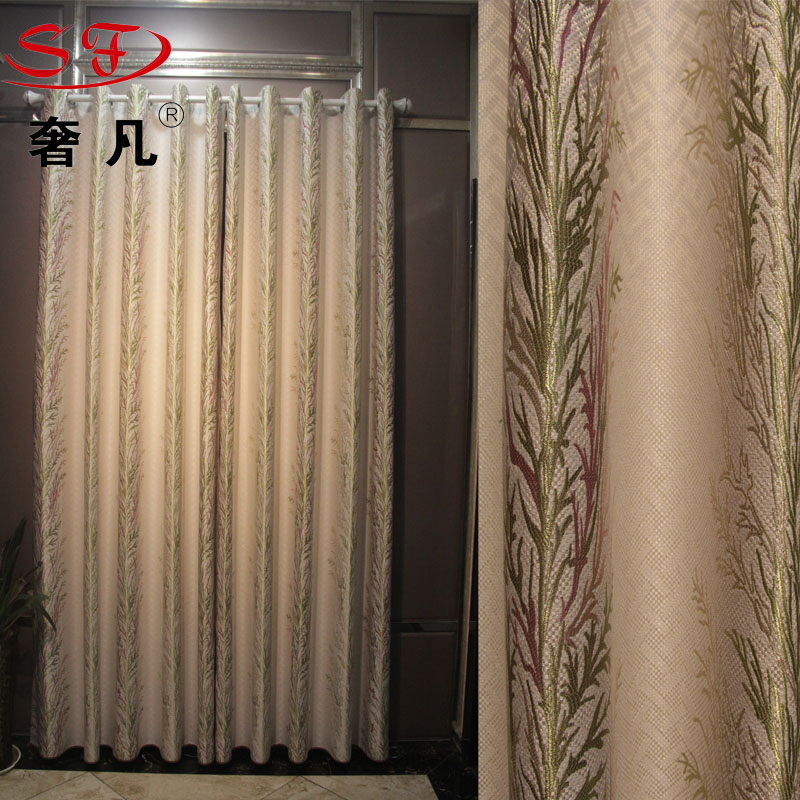 Where she finished the installation design embroidered curtains shading bedroom living room window curtain