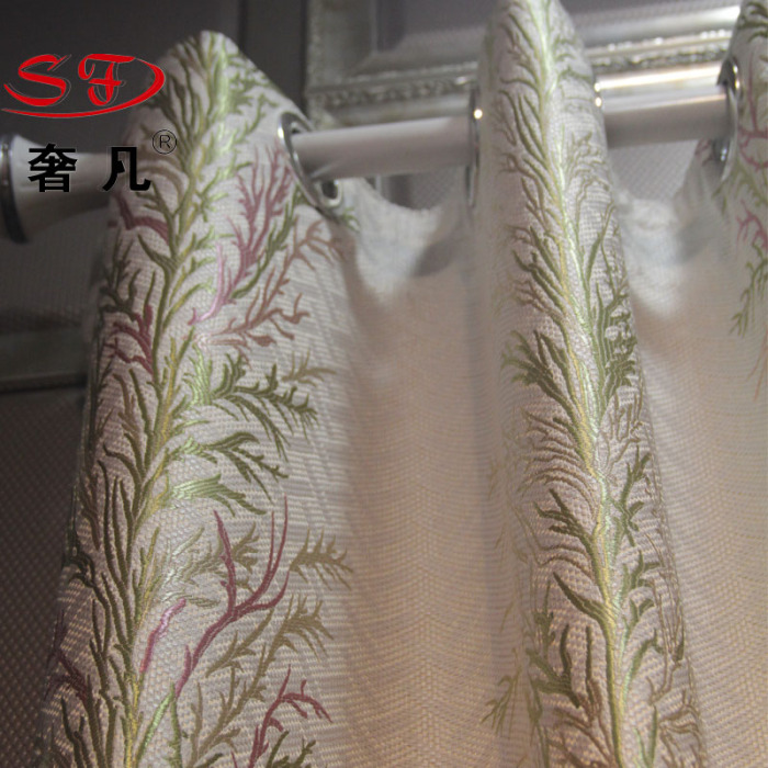 Where she finished the installation design embroidered curtains shading bedroom living room window curtain Where she finished the installation design embroidered curtains shading bedroom living room window curtain