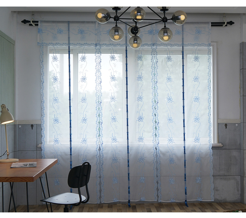 Factory Processing Custom Wholesale Bedroom Lifting Curtain Mesh Curtains Embroidered Living Room Window Screen Roman Curtains Curtain