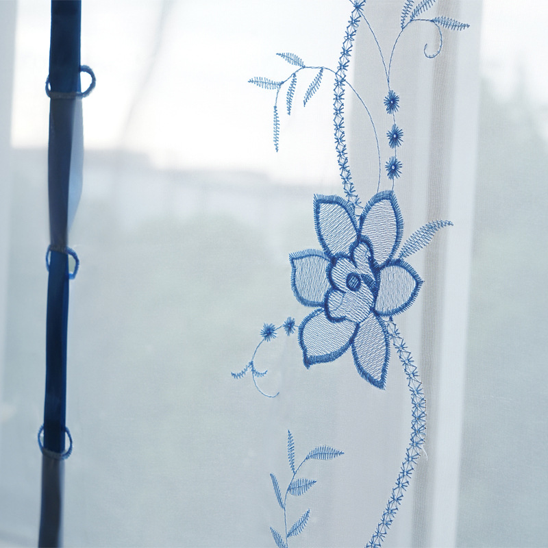 Factory Processing Custom Wholesale Bedroom Lifting Curtain Mesh Curtains Embroidered Living Room Window Screen Roman Curtains Curtain