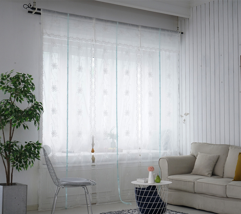 Factory Processing Custom Wholesale Bedroom Lifting Curtain Mesh Curtains Embroidered Living Room Window Screen Roman Curtains Curtain