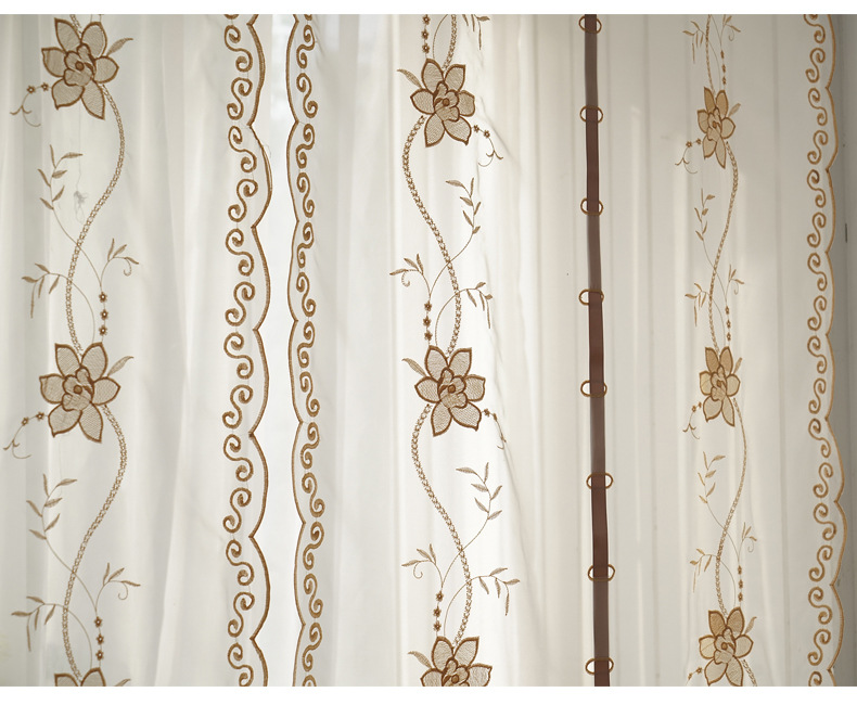 Factory Processing Custom Wholesale Bedroom Lifting Curtain Mesh Curtains Embroidered Living Room Window Screen Roman Curtains Curtain