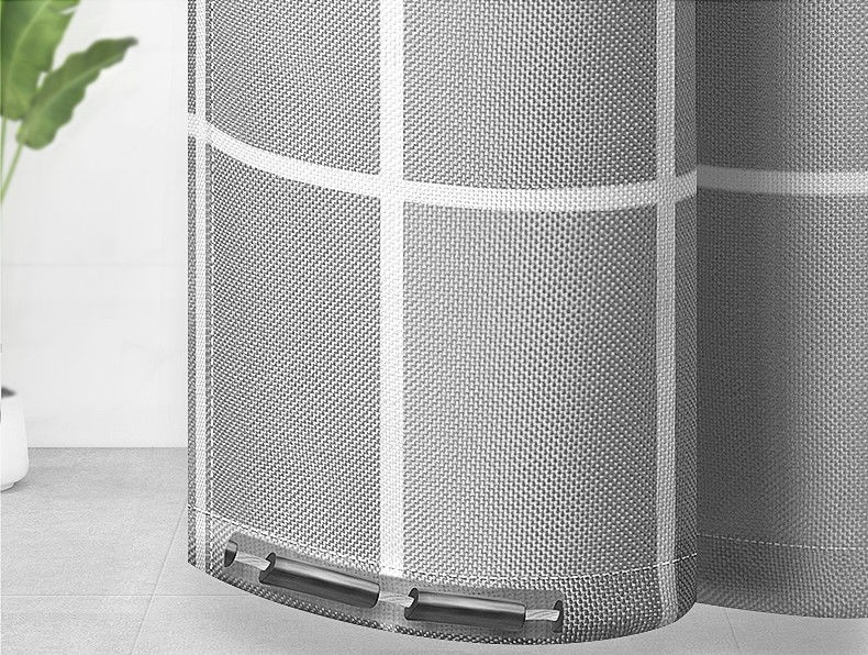 Bathroom Window Shower Curtain Waterproof Polyester Free Punch Set Curtains Curtains Nordic Plaid Thickened Mildew-Proof Partition Curtain