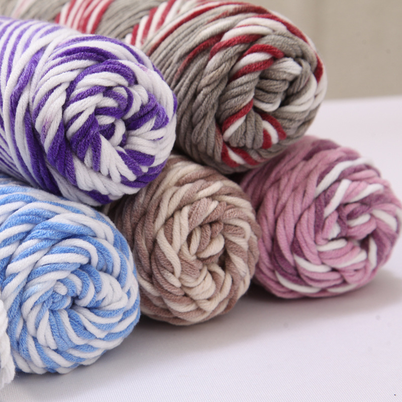 Yacai Handmade DIY Woven for Boyfriend Women&#039;s Self-Woven Scarf Wool Ball Thick Knitting Yarn Ball Lover Milk Cotton Material Package