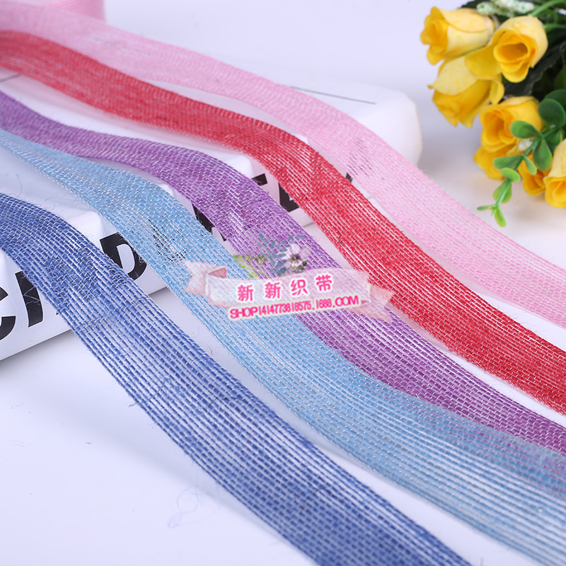 Yarn-Dyed Hemp Rope Mobile Phone Bag Package Pendant Ribbon Clothes Float Pants Side Tape Decorative Band Ribbon