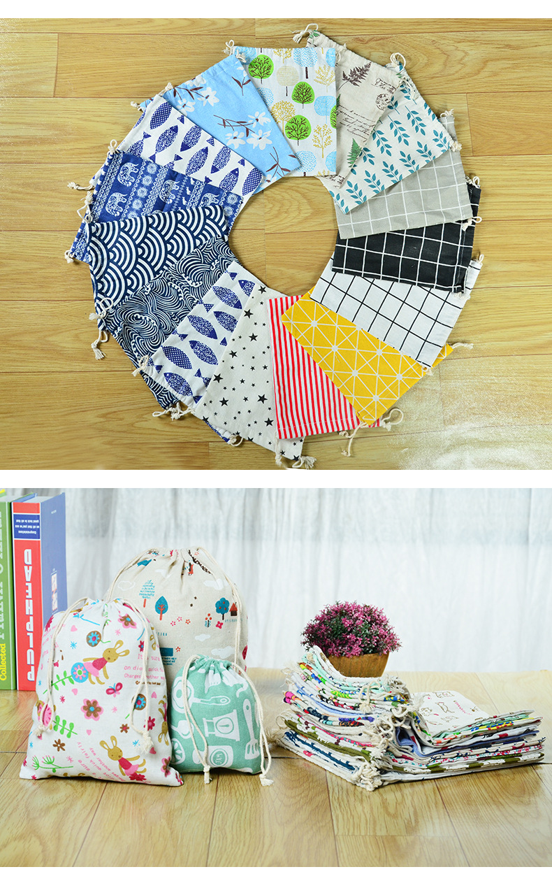 Printed cotton and linen drawString sack sack Sundry underwear storage bag travel storage bag gift bag Printed cotton and linen drawString sack sack Sundry underwear storage bag travel storage bag gift bag