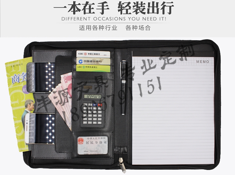 Male Package A4 Zipper Bag Business Office File Bag Factory in Stock Custom Logo