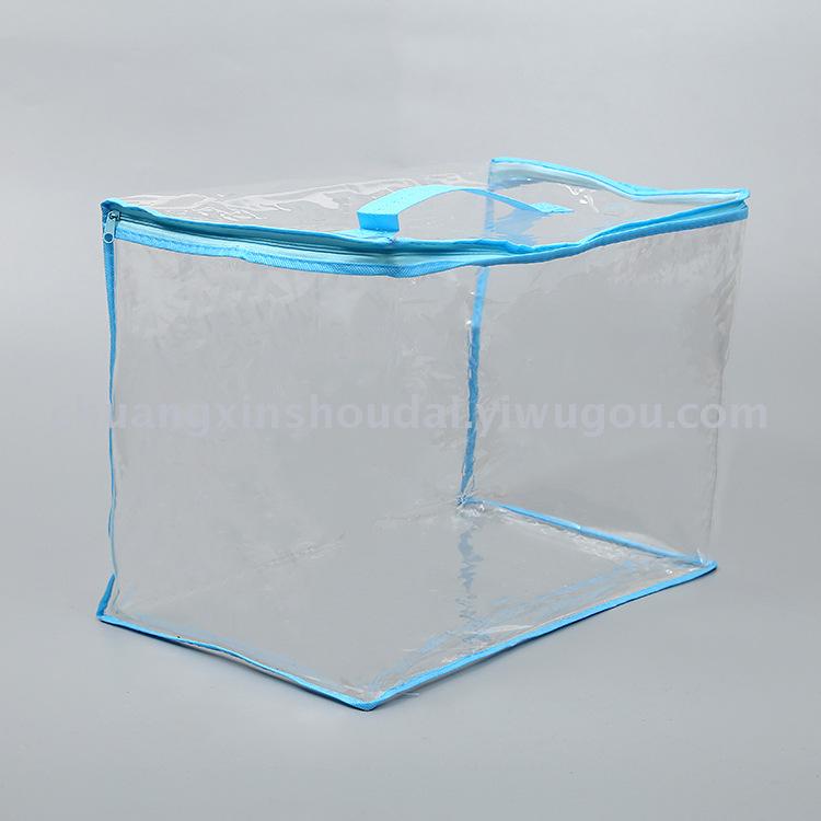 Customized home textile packaging blanket plastic bag PVC handbag transparent bag zipper bag