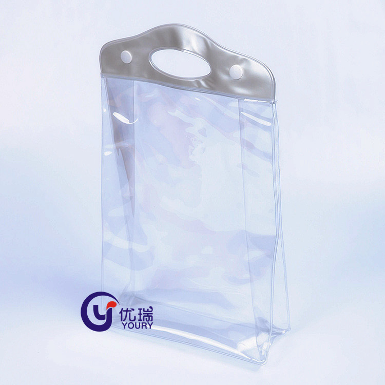 PVC shampoo shower gel packaging bag transparent PVC tote bag custom button three-dimensional plastic PVC bag