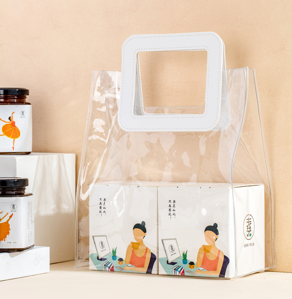 Factory Direct Sales Plastic Shopping Bag Transparent PVC Bag Gift Bag PVC Handbag Cosmetic Bag Customizable Factory Direct Sales Plastic Shopping Bag Transparent PVC Bag Gift Bag PVC Handbag Cosmetic Bag Customizable