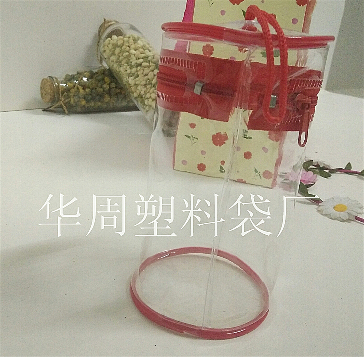 PVC with air cylinder wear rope package PVC zipper bag PVC bag