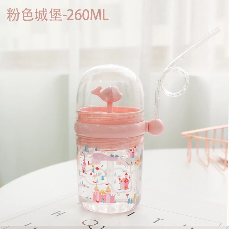 Sensation Whale Water Spray Cup Summer Children&#039;s Plastic Drinking Straw DropResistant Toddler Student Cute Kettle