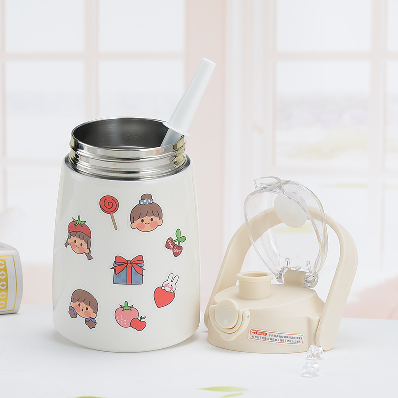 Cup Large Capacity Straw Style Portable and Cute Internet Celebrity Big Belly Drinking Cup Large Children Cup 304 Kettle
