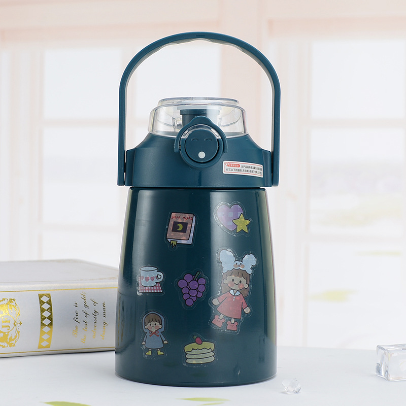 Cup Large Capacity Straw Style Portable and Cute Internet Celebrity Big Belly Drinking Cup Large Children Cup 304 Kettle