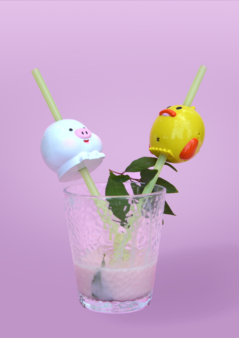 Animal Sound Straw Mouthpiece TikTok Dinosaur Can Call Straw Creative Baby Drinking Water Cute Pig Called Straw Funny