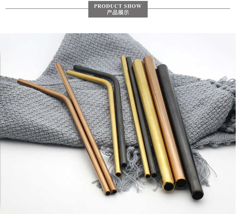 Steel Straw TitaniumPlated Color Cocktail Drinking Straw Food Grade Metal Children Milk Tea Thick Straw Manufacturer Steel Straw TitaniumPlated Color Cocktail Drinking Straw Food Grade Metal Children Milk Tea Thick Straw Manufacturer