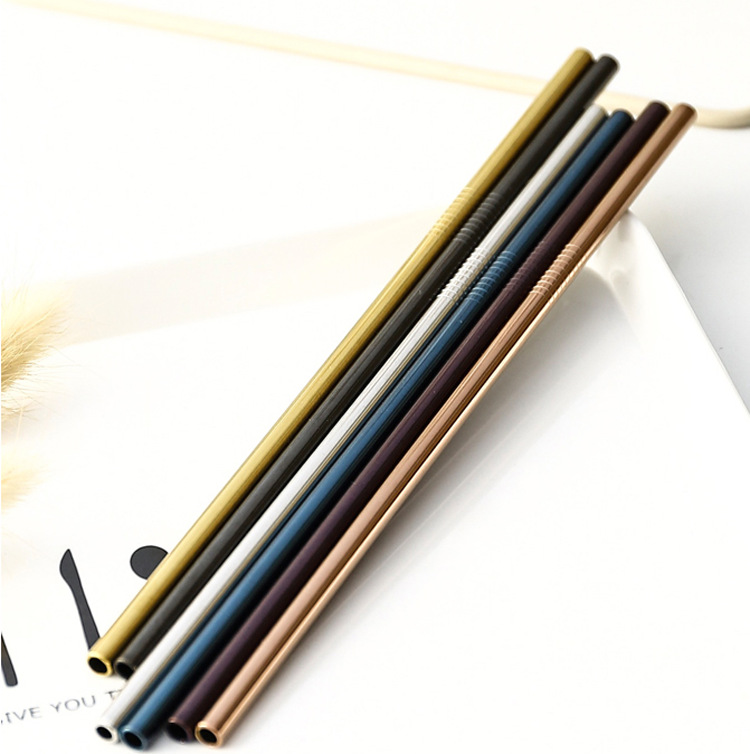 Steel Straw TitaniumPlated Color Cocktail Drinking Straw Food Grade Metal Children Milk Tea Thick Straw Manufacturer Steel Straw TitaniumPlated Color Cocktail Drinking Straw Food Grade Metal Children Milk Tea Thick Straw Manufacturer