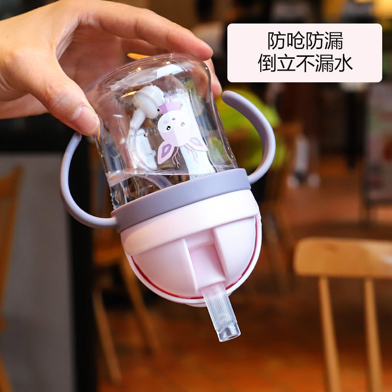 Cups Kindergarten Toddler Drinking Cup NoSpill Cup with Straw DropProof and LeakProof Choke Proof Kettle with Handle