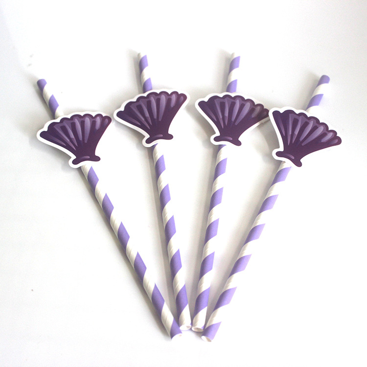 Ocean series of parties paper straw with card, drinking straw