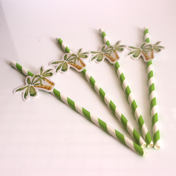 Ocean series of parties paper straw with card, drinking straw