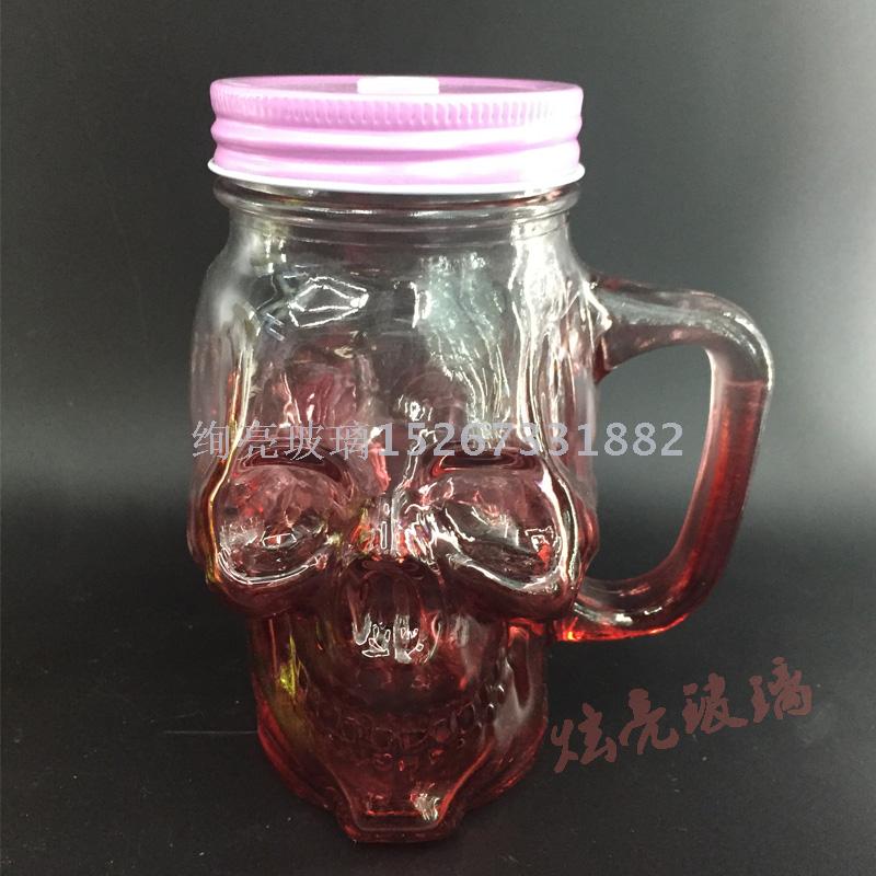 Water glass cup glass mason jar with printed drinking glass cup cup with straw 
