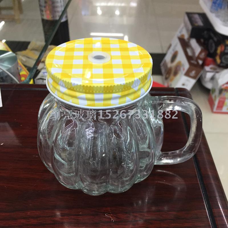 Water glass cup glass mason jar with printed drinking glass cup cup with straw 