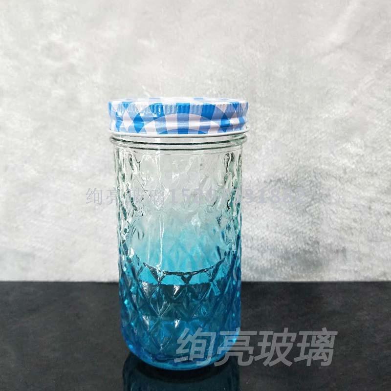 Water glass cup glass mason jar with printed drinking glass cup cup with straw 