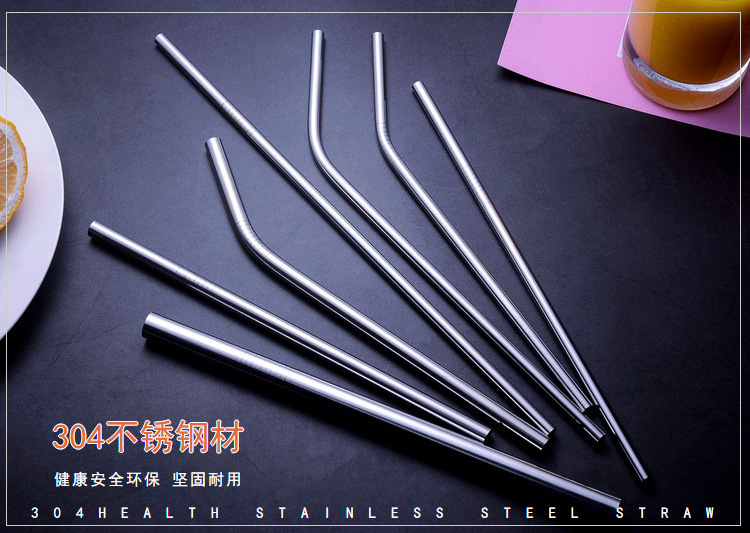304 Stainless Steel Drinking Straw Colorful Titanium-Plated Milk Tea Straw Cross-Border Straw Factory Wholesale