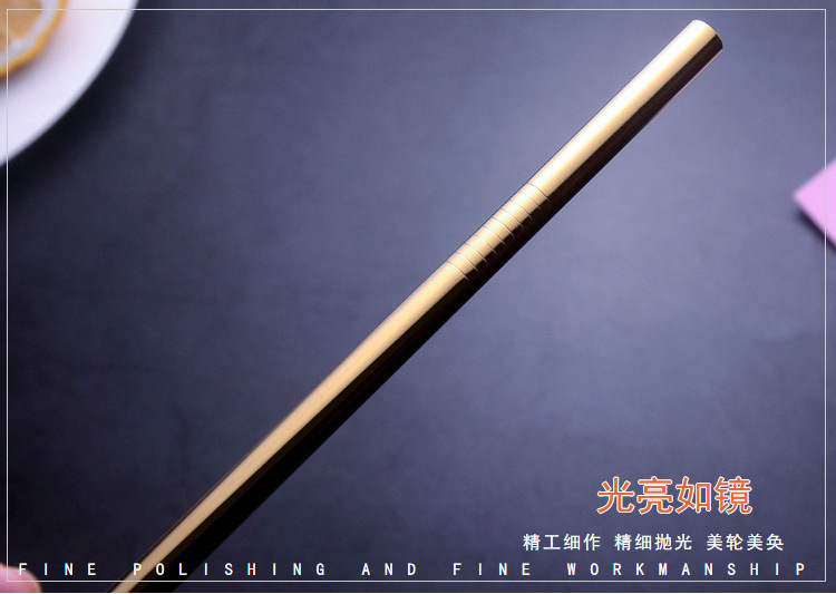 304 Stainless Steel Drinking Straw Colorful Titanium-Plated Milk Tea Straw Cross-Border Straw Factory Wholesale