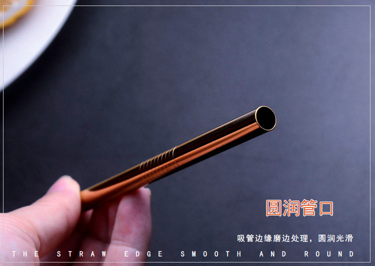 304 Stainless Steel Drinking Straw Colorful Titanium-Plated Milk Tea Straw Cross-Border Straw Factory Wholesale