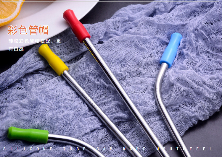 304 Stainless Steel Drinking Straw Colorful Titanium-Plated Milk Tea Straw Cross-Border Straw Factory Wholesale