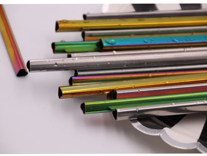 Whole Food Grade 304 Stainless Steel Straw Creative Cute Heart Shape Drinking Straw Peptide Plated Health Milk Tea Straw
