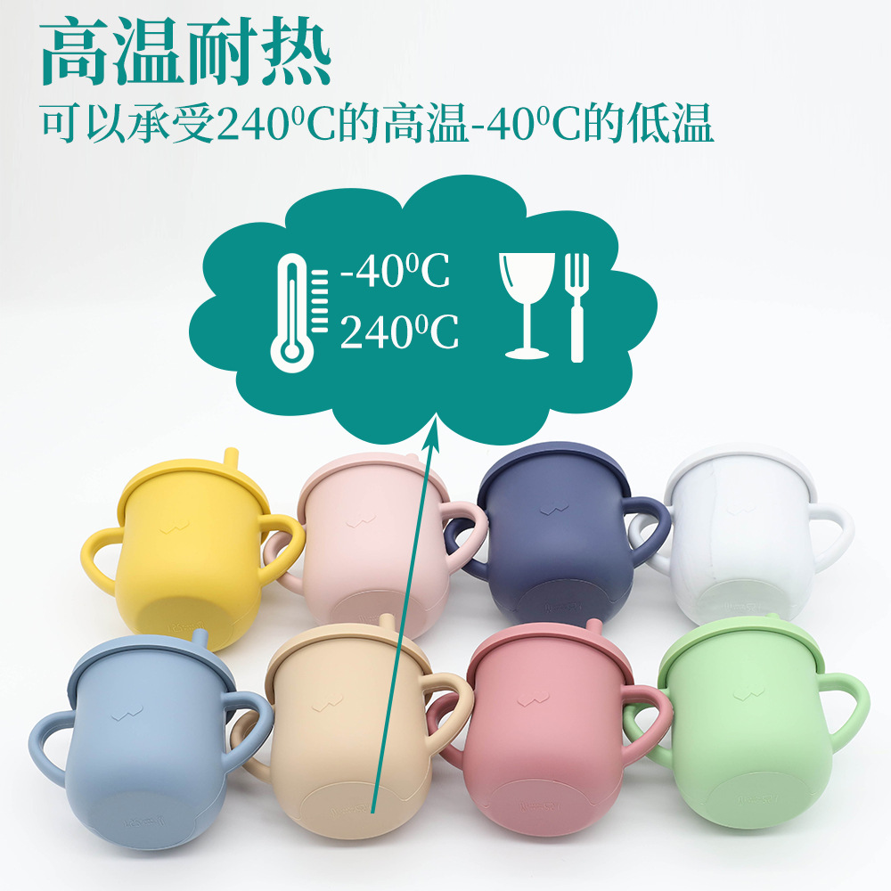 Children's Silicone Cup with Straw Drinking Cup TwoinOne Training Cup DropResistant AntiSpill Binaural NoSpill Cup Children's Silicone Cup with Straw Drinking Cup TwoinOne Training Cup DropResistant AntiSpill Binaural NoSpill Cup
