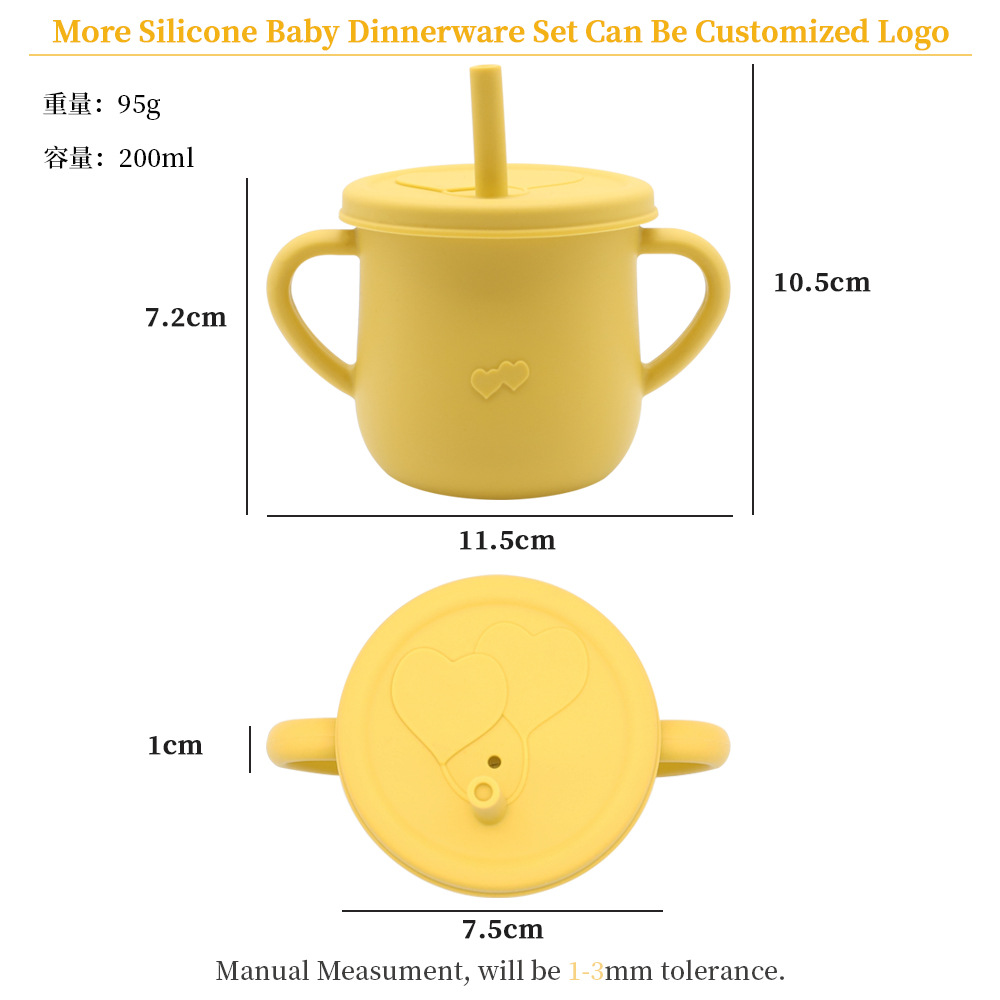 Children's Silicone Cup with Straw Drinking Cup TwoinOne Training Cup DropResistant AntiSpill Binaural NoSpill Cup Children's Silicone Cup with Straw Drinking Cup TwoinOne Training Cup DropResistant AntiSpill Binaural NoSpill Cup